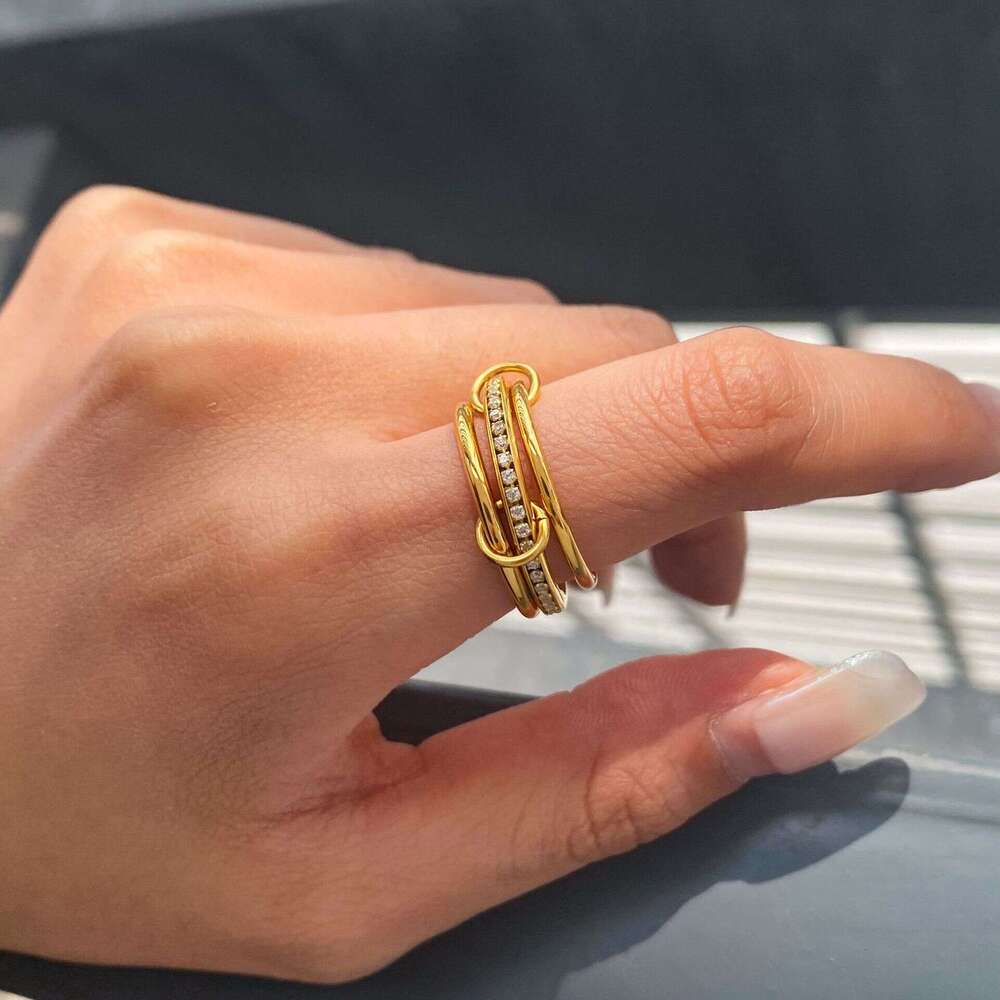 jedding luxury multilayer titanium stainless steel stacking rings for men