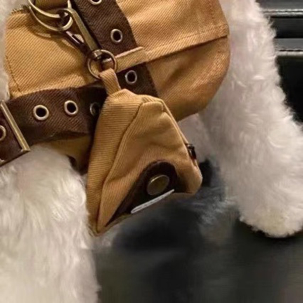 Retro Dog Clothes Strap Jacket, Dog Pet Cat Cotton Workwear Jacket Clothes with Double D-ring, Puppy Costumes Outfits for Chihuahua Yorkie Dachshund X
