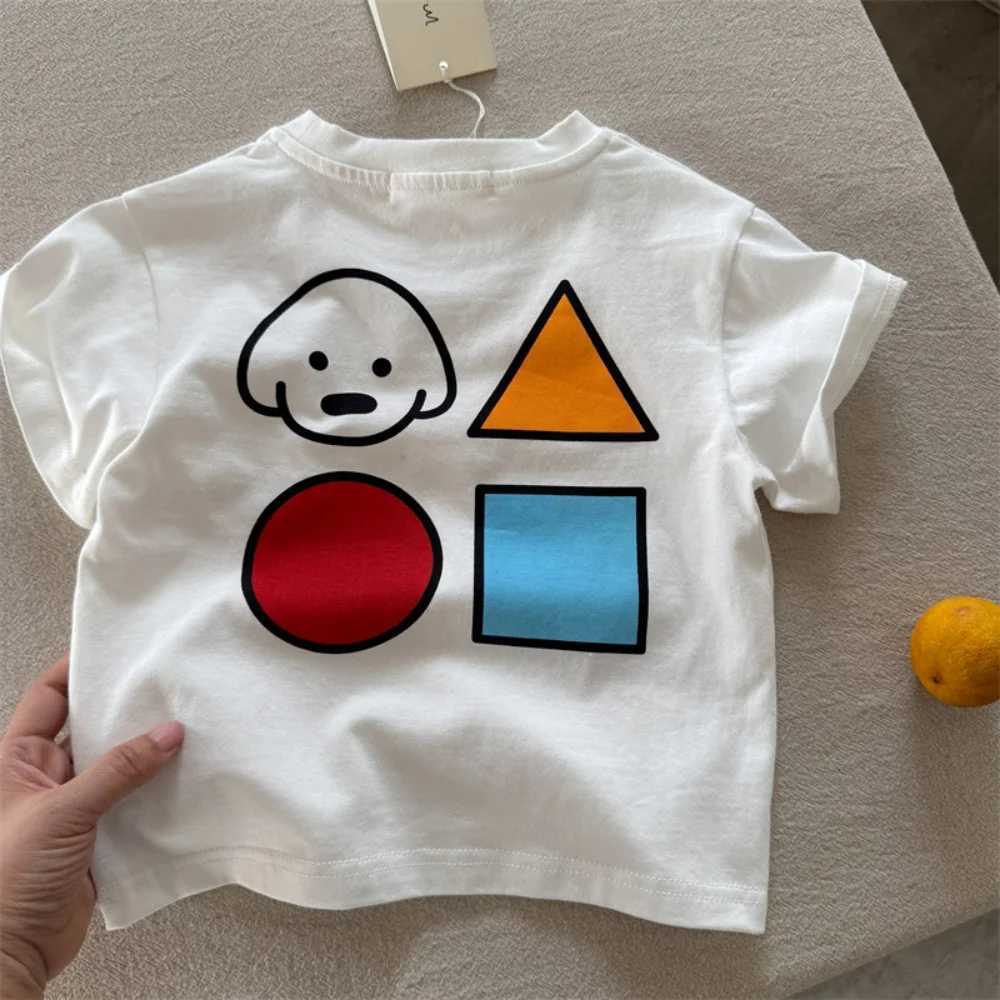 Childrens Short Sleeves Squinting Eyes New Summer Products Boys and Girls Cartoon Puppy Short Sleeves T250603