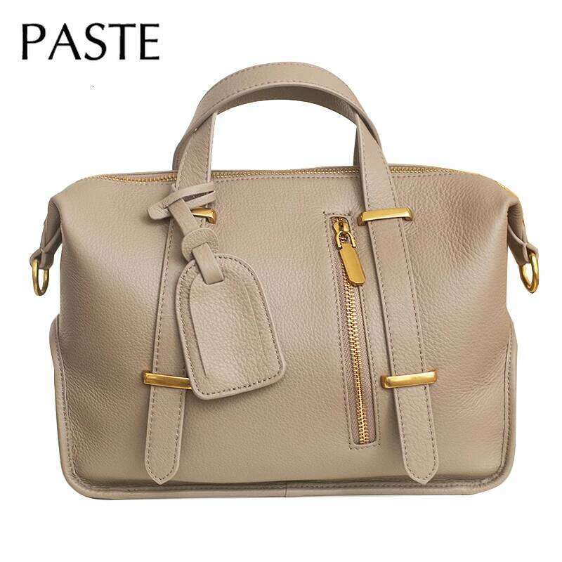 Winter Dark Red Green Pillow Tote Large Natural Cow Leather Women's Handbag Fashion All-match Quality Ladies Shoulder Bag
