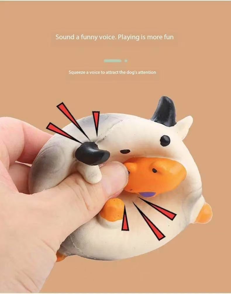 Squeaky Pet Dog Vocal Toy Durable Chew Toys Pigs Cows Chickens Tough Grinding Teeth Latex To Clean
