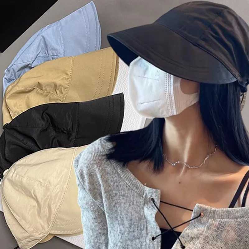 2025 Summer Hats for Women Foldable Baseball Cap Wide Large Brim Sunscreen Beach Caps Girls Outdoor Casual Adjustable Bucket Hat W250602
