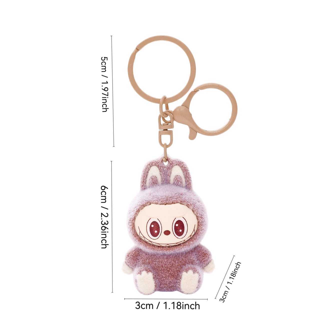 Fabric Sitting Doll Keychain Plush PVC Toy Mobile Phone Accessory Bag Charming Car Keychain Christmas Gift XJ250602