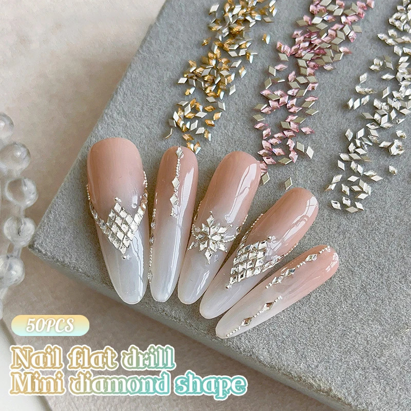 50PCS Mini Marquise Nail Art Zircon Rhinestone Crystal Diamond Accessories For Nails Decoration Manicure Decor 250528