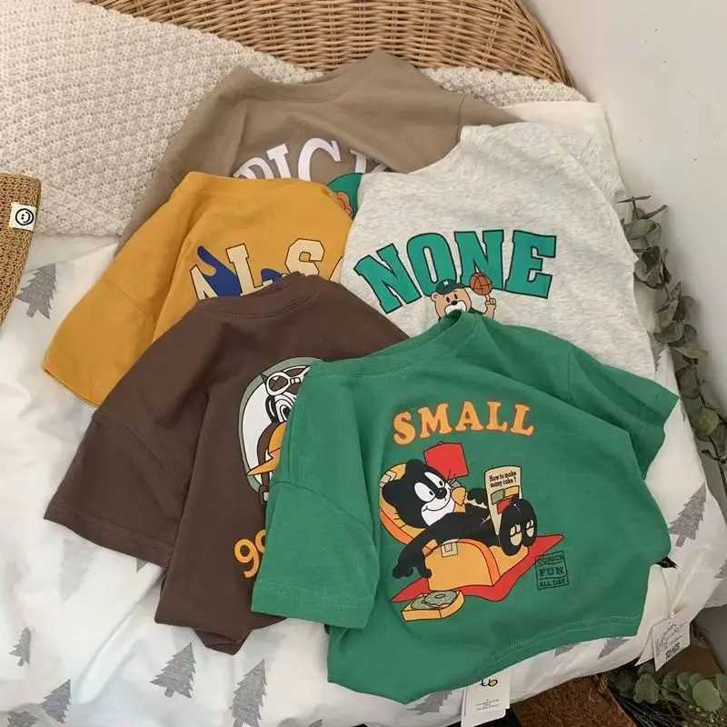 Printed Short Sleeve T-shirts Summer New Brand Tops Kids Boys Tees Casual Fashion O-neck 100% Cotton Pullover Shirt For 2-7Years T250603