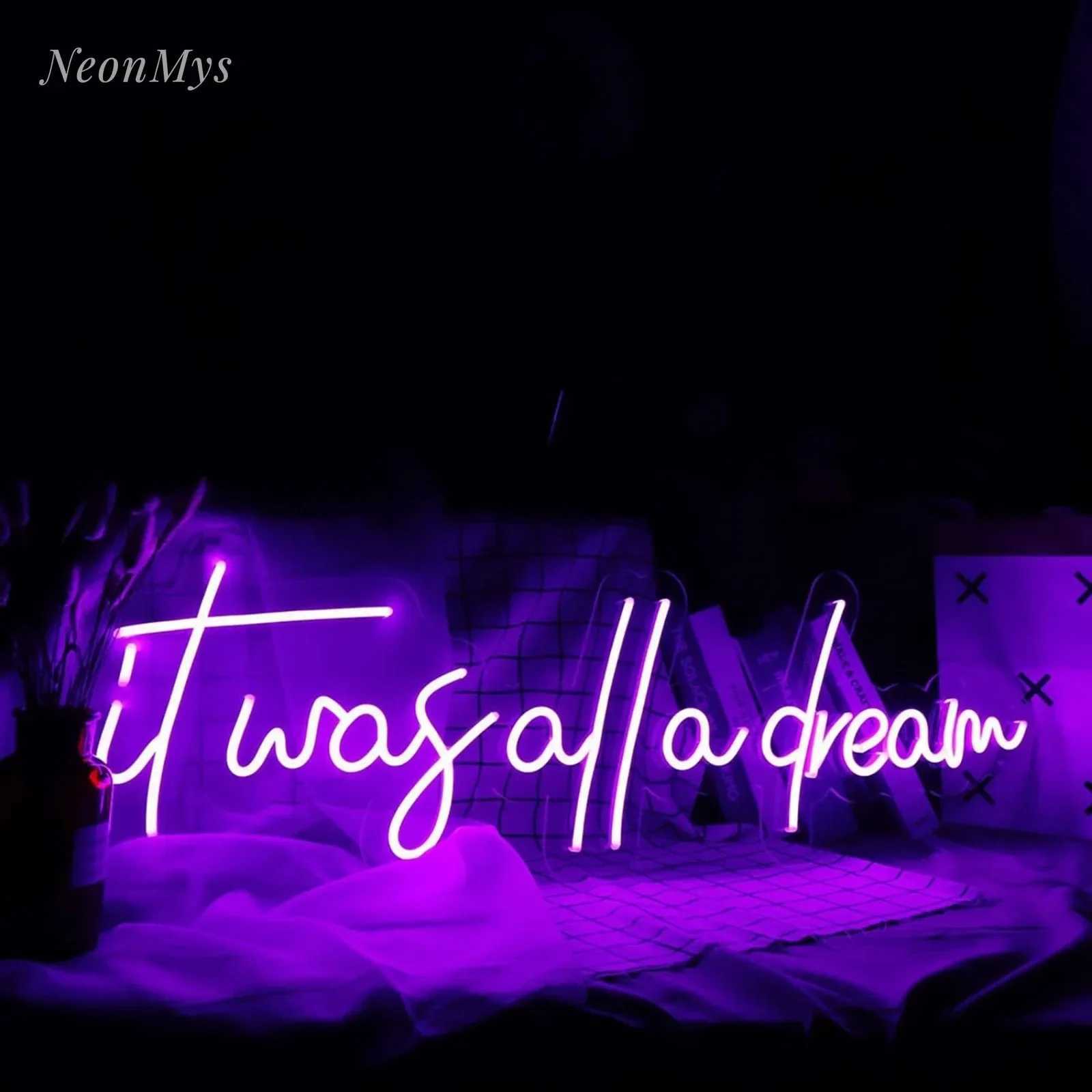 It Was All A Dream Neon Sign Flex LED Neon Light for Wall Decor USB LED Custom Neon Sign Home Party Room Bar Decoration XJ250602