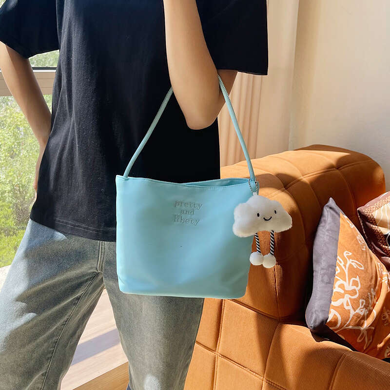 Korean Handbag Nylon Cloth Women's Gift Trendy Fashion Embroidered Underarm Versatile Shoulder Bag