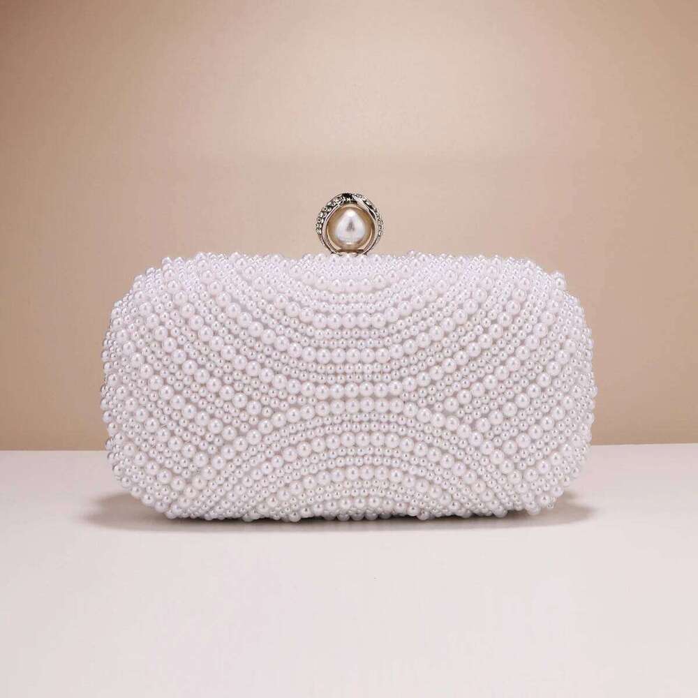 Ring Beaded Finger Women Clutch Party Evening Bags Pearl Dias Embroidery Handbags With Chain