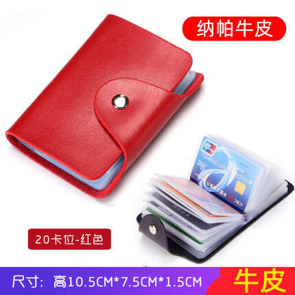 Fashion Women's Men's Multi-Card Slot Holder Business Bank Credit Card Case Genuine Leather Driver's License
