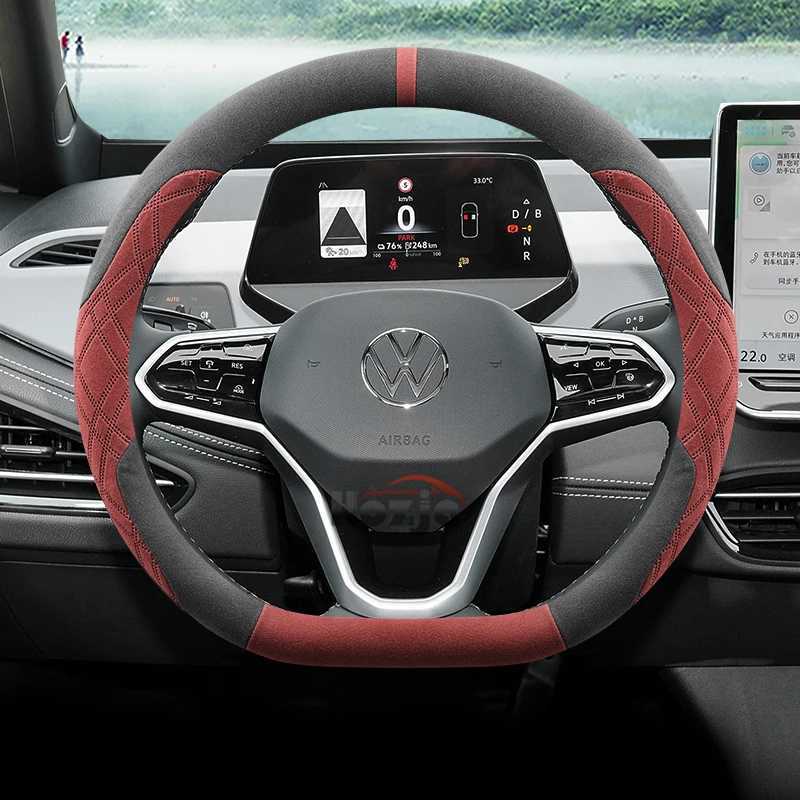 Suede Car Steering Wheel Cover for Volkswagen ID.BUZZ ID.7 Pro GTX Tavendor 2023 2024 2025 Auto Accessories R250603