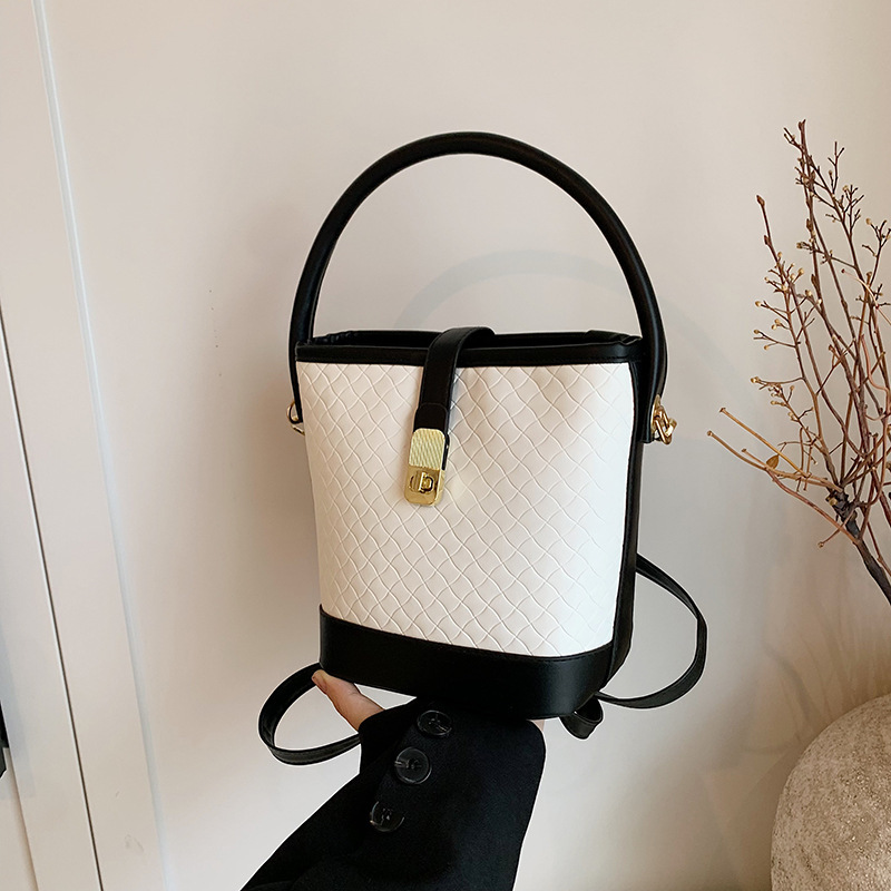 High quality brand, free designer bag, fashionable and casual color block bag, single shoulder crossbody bag, bucket bag, new free designer bag