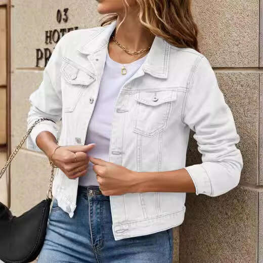 Fashion Slim Fit Turn-Down Collar Denim Jacket B5