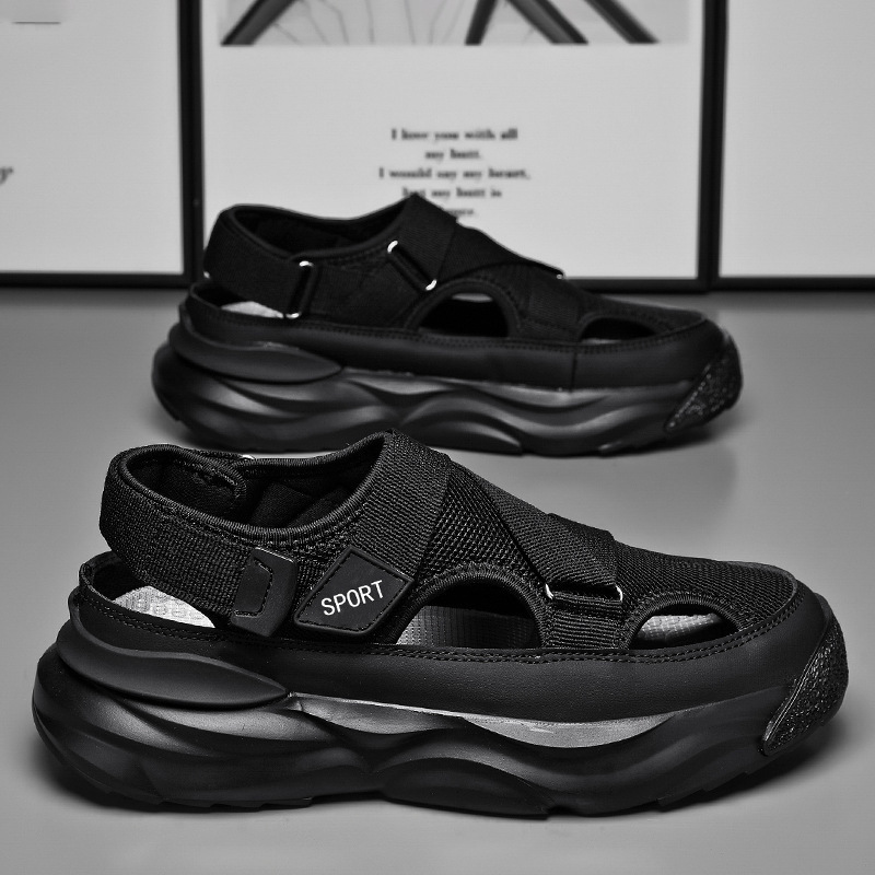 designer Summer Outdoor Sandals Hollow Non-Slip Clogs New Breathable Closed-Toe Beach Sandals for Driving Men's Outdoor Shoes