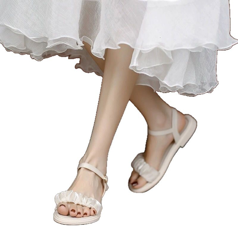 Fairy Women Versatile Soft Sole Flat New French Style 2025 Sandals for Girls Summer Mesh ddmythur