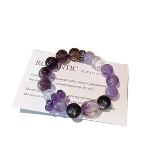 Natural crystal, Ula amethyst bracelet,Amethyst,wuxing implied meaning Cognitive awakening Mentor magnetism Wisdom-romance balance
