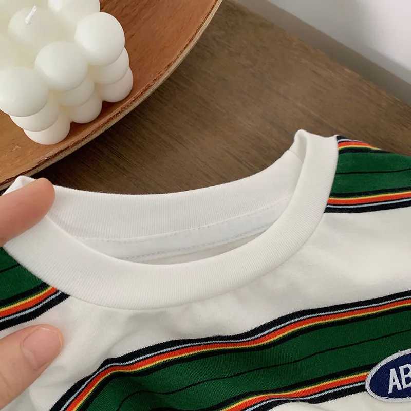 2-10 Years Childrens Striped T-shirts Boys Girls Kids Summer New Tees Cotton Loose T Shirt Casual Kids Tops Children Clothes T250603