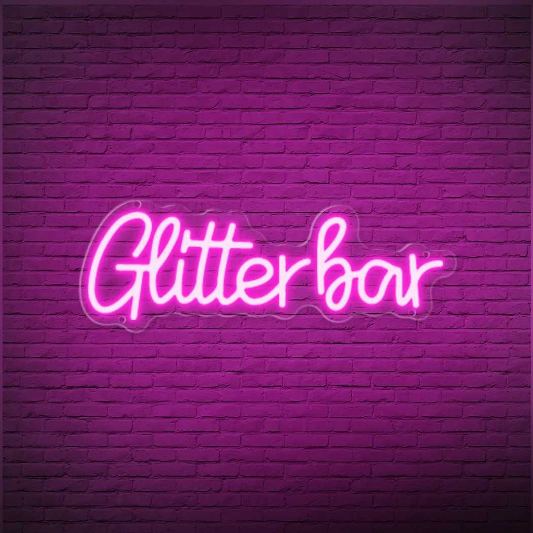 Glitter Bar Neon LED Sign for Bar Party Pub Clubs Bedroom Business Luminous Sign Neon wall decoration Room decor LightsXJ250602