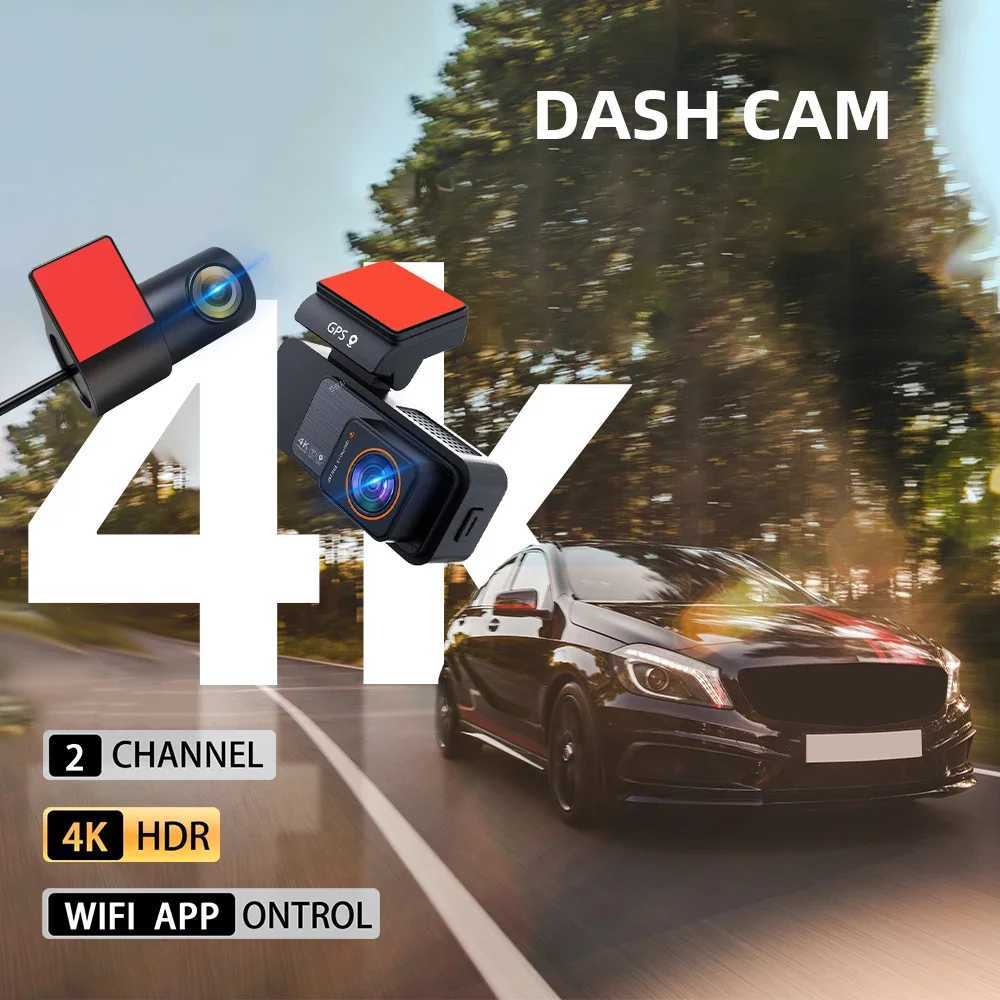 Car dvr 3.2 inch Dash Cam Dual Lens 4K UHD Recording Car Camera DVR Night Vision Video Recorder Built-In WiFi GPS 24H Parking R250529