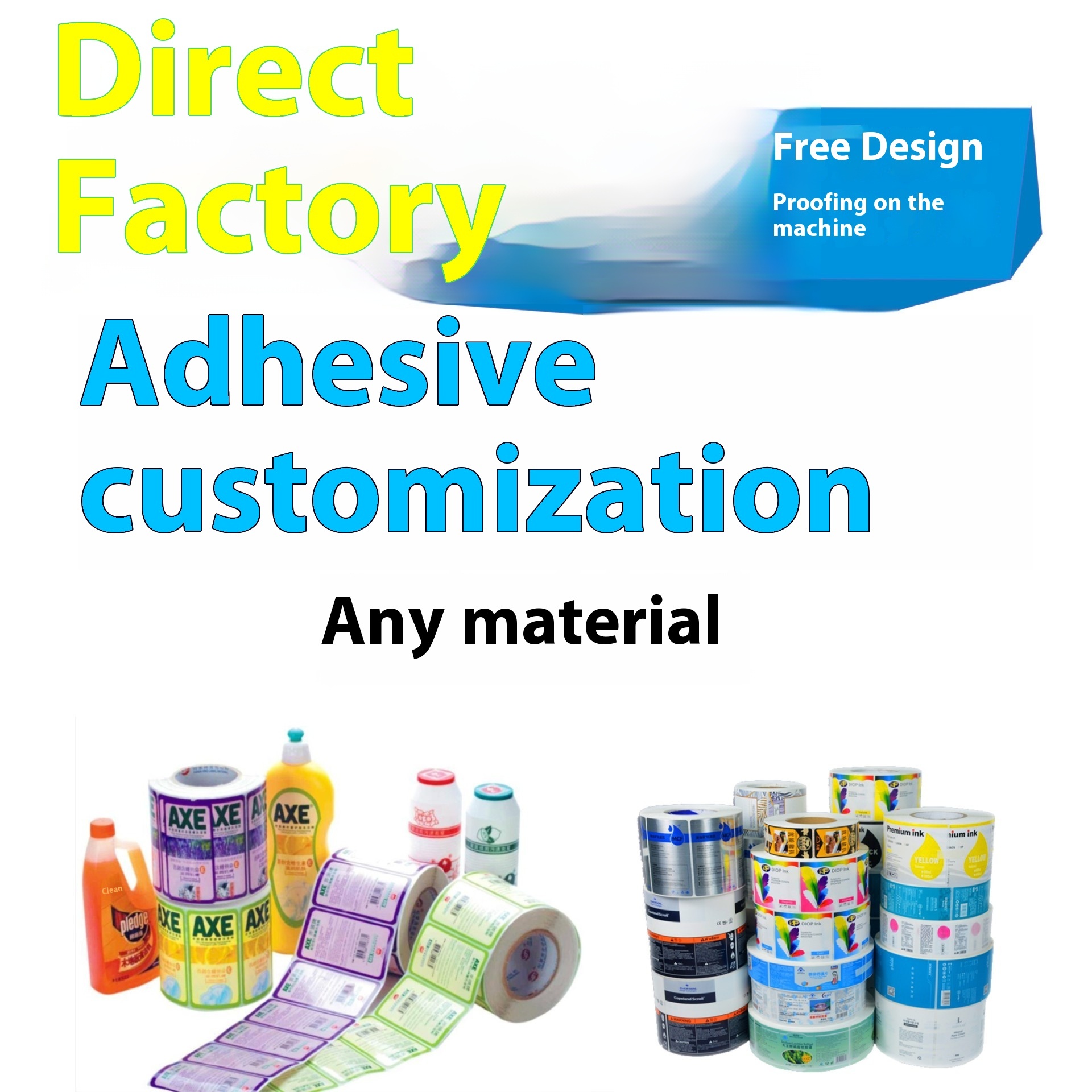 Direct Adhesive PVC Color Printing Roll Product Certificate Waterproof Label hine Stickers
