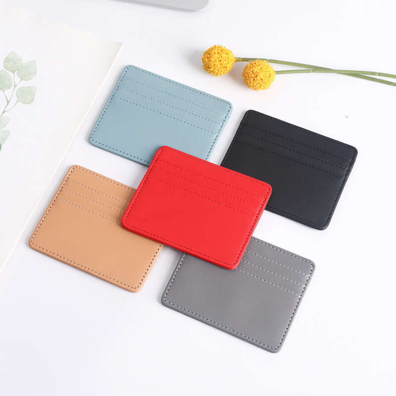 Ultra-thin Large Capacity Small Multi-card Slot Women's Compact Exquisite Leather PU Sleeve Card Holder