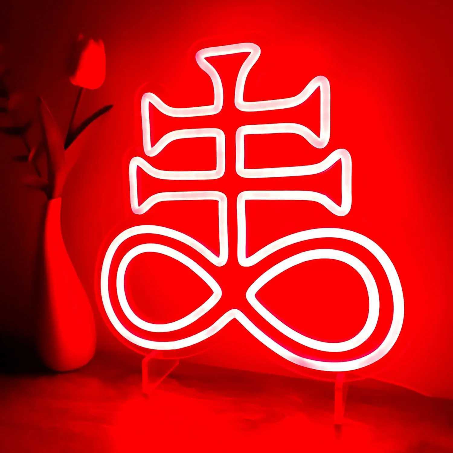 Cross LED Neon Sign Satanic Neon Light Sign for Home Decoration Dark Aesthetic LED Light for Bedroom Bar Man Cave Living Room XJ250602