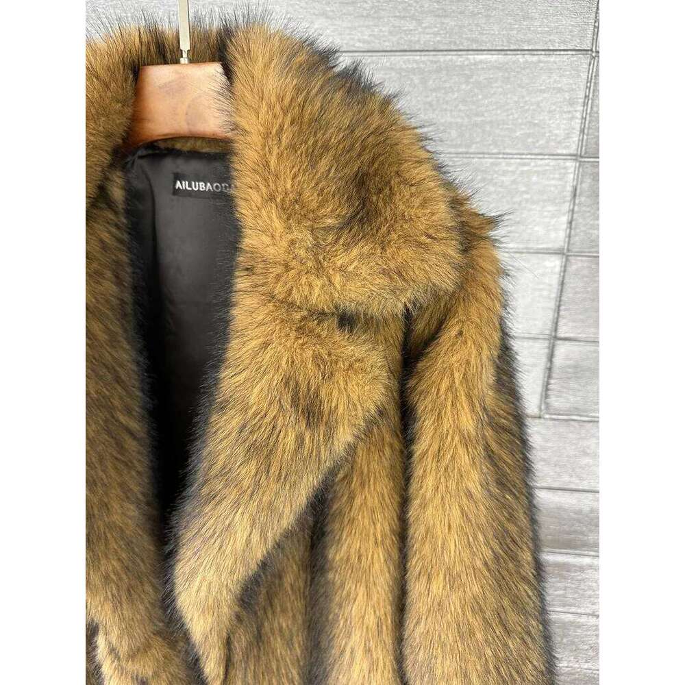 ZADORIN Fashion Long Faux Wolf Coat Lapel Furry Jacket Winter Clothes Woman Fur Top New in Coats & Jackets