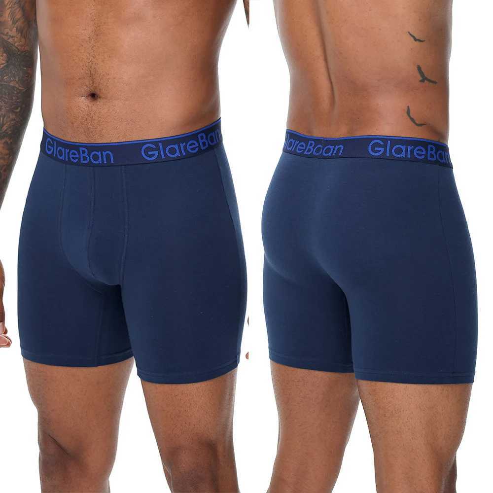 4pcs Set Mid-Long Boxer Shorts Mens Underwear Cotton Breathable Male Underpants for Men Homme Boxershorts Slips Soft Panties W250603