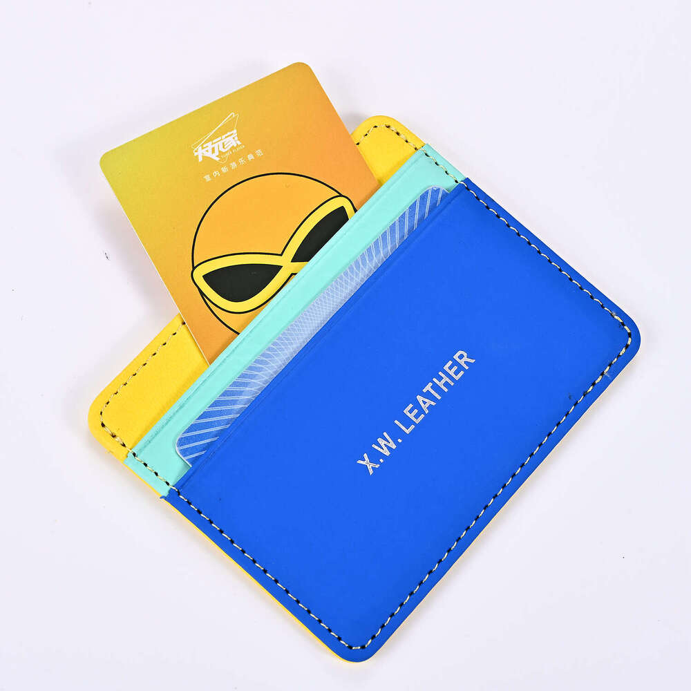 New Multi-Card Slot RFID PU Leather Multiple Colors Craft Large Capacity Storage ID Color-Block Card Holder