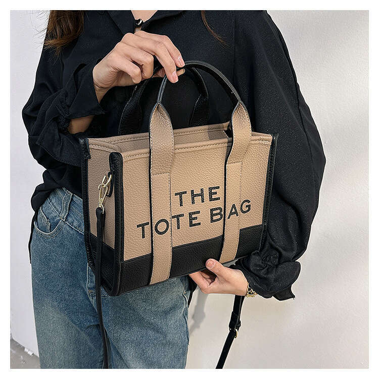 New Fashion Patchwork Color Block Tote Handbag Shoulder Crossbody High-Quality Women's Bag Large Capacity Commuter