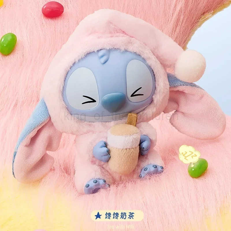 Disney Stitch Eat Something Before Sleep Series Plush Blind Box Vinyl Toys Cute Doll Mystery Box Bag Pendant Decor Gift W250609