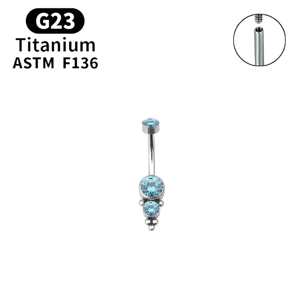Sexy Fashion Simplicity Selling G23 ASTM F136 5A CZ Belly Button Ring 14g Navel Piercing Ring For Women 250530