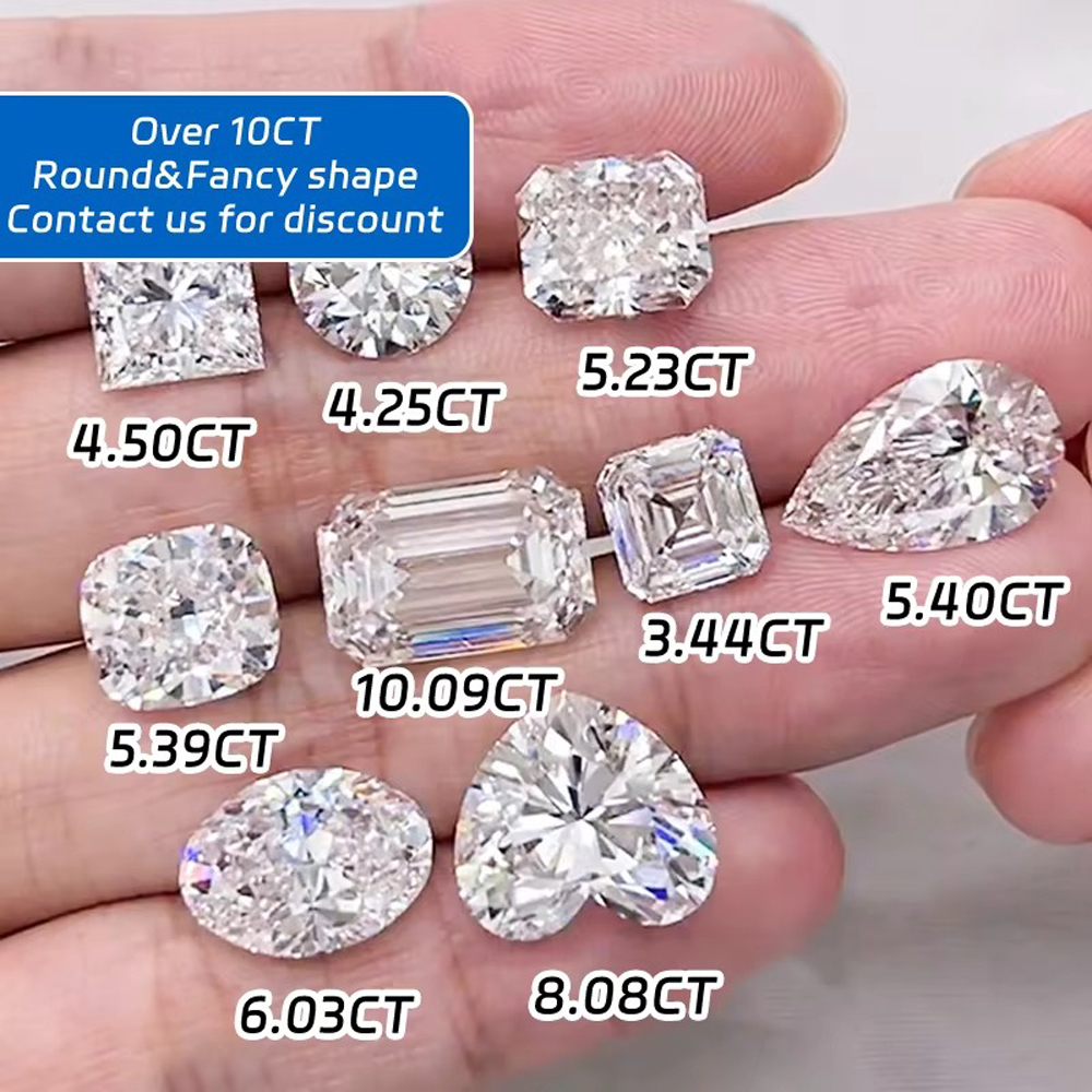 Messi Jewelry IGI GIA Certificate 1-3ct Excellent Cut Loose Lab Diamond D Color VS HPHT CVD Fancy Shape Lab Grown Diamonds