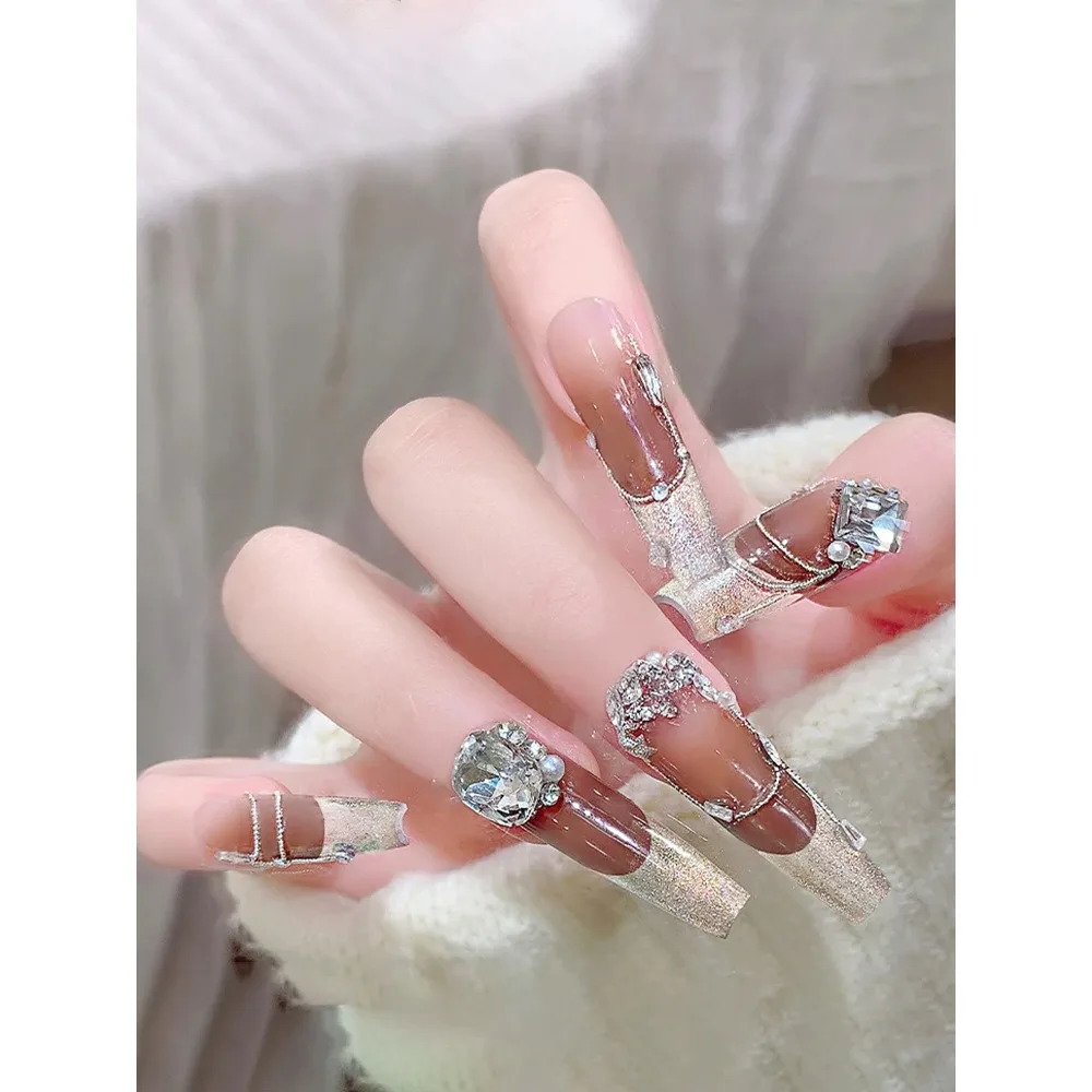 5pcs Heart-shaped and Irregular Stackable Rhinestone Nail Art DIY Decoration 250528
