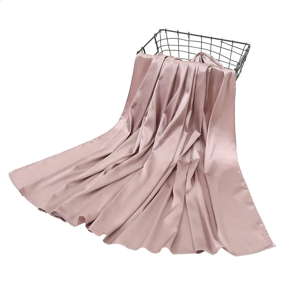 Silk Satin Hijab Scarf Muslim Women Veil Headwraps Shawls Islam Media Silk Headscarves Muslim Fashion Islam Clothing Ramadan 250530