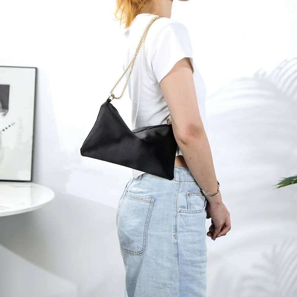 Women's Bags Designer Women Satin Evening With Chain Clutch Purse Zipper Handbag Solid Color Hobo Bag For Wedding Prom Tail Party