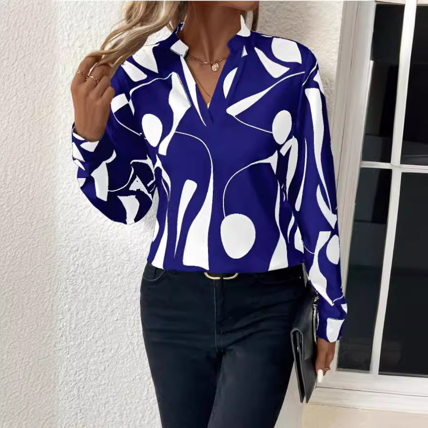 women's wear 2024 Women's New Tops Geometric Print Shirt