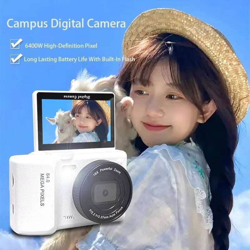 4k 6400W Ultra HD Camera 3.0 Selfie Flip Screen Student Travel Beginner Cam Photography CCD Digital Mirrorless Camcorder