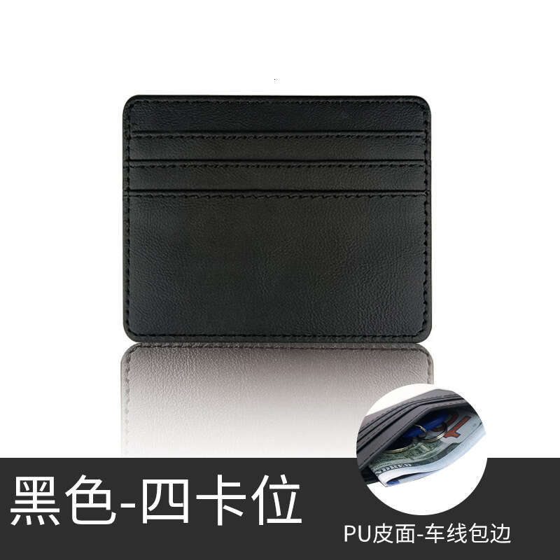 PU Leather Multiple Colors Stitching Craft Large Capacity Multi-Card Slot Unisex Card Holder