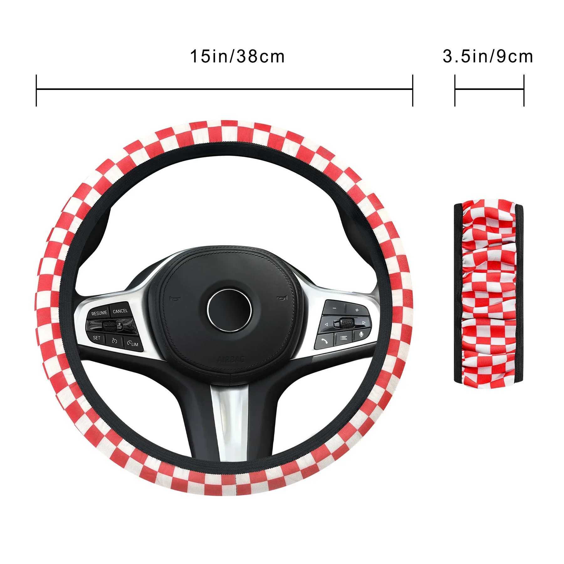 NEW Car steering wheel protective cover without inner ring fashion lattice elastic steering wheel cover breathable non-slip R250603