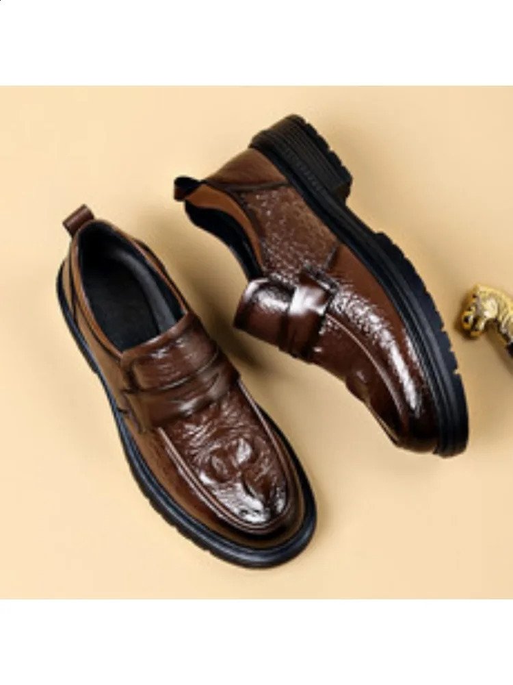 ENLEN BENNA High-quality autumn and winter series mens shoes cowhide pattern casual leather shoes 250526