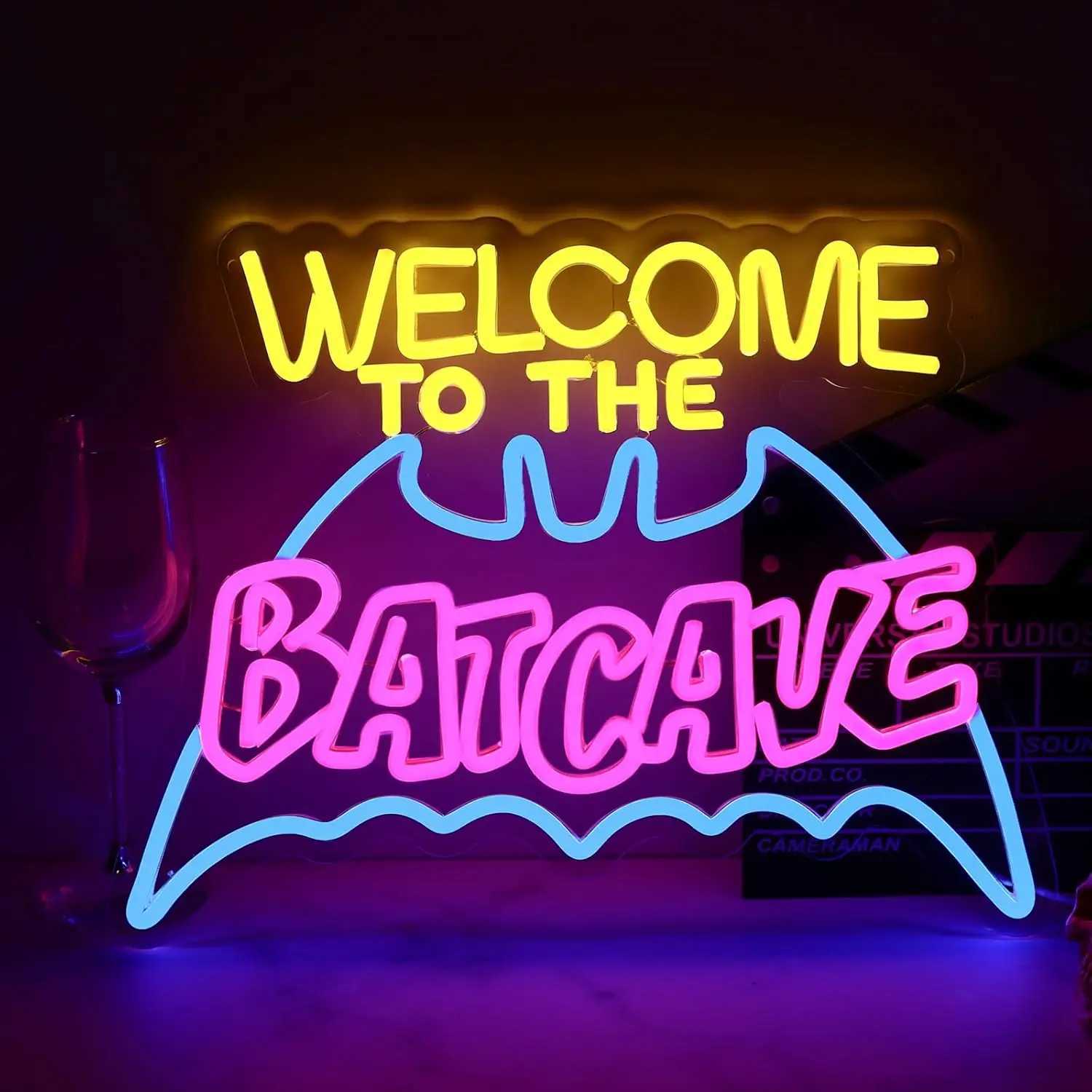 Bat Cave Neon Light Sign Dimmable LED Neon Sign For Wall Decor Party Club Bar Man Cave Funny Bedroom Decor Halloween Art Gift XJ250602