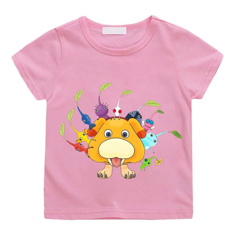 Pikmin Hot Sale Video Game Print Cartoon Kids T-Shirts Cute Funny Girls Clothes Summer Short Sleeve Baby Boys T Shirt Graffiti T250603