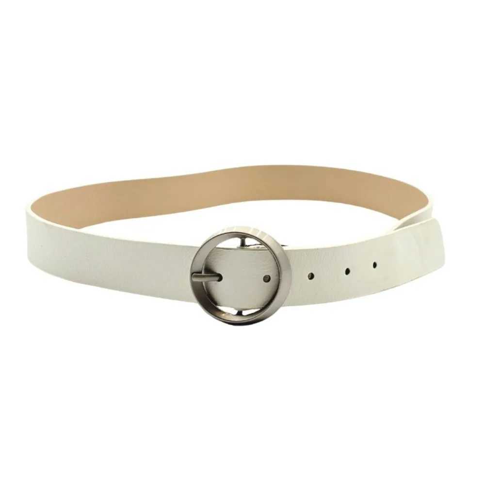 New Fashionable Round Buckle Womens Belt Casual Versatile Pin Buckle Womens Belt Unisex Simple Belt LR1766 XJ250602