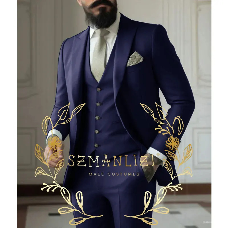 Light green Suits Men 3 Pieces Wedding Wear Business Male Groom Dress Jacket Vest Pants Set Blazers Coat 250603