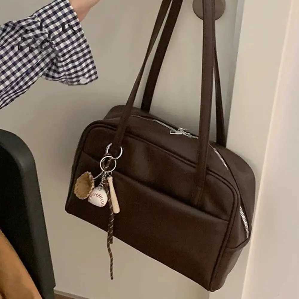 Women Fashion PU Leather Shoulder Bag Large Capacity with Pendant Crossbody Bags Y250603