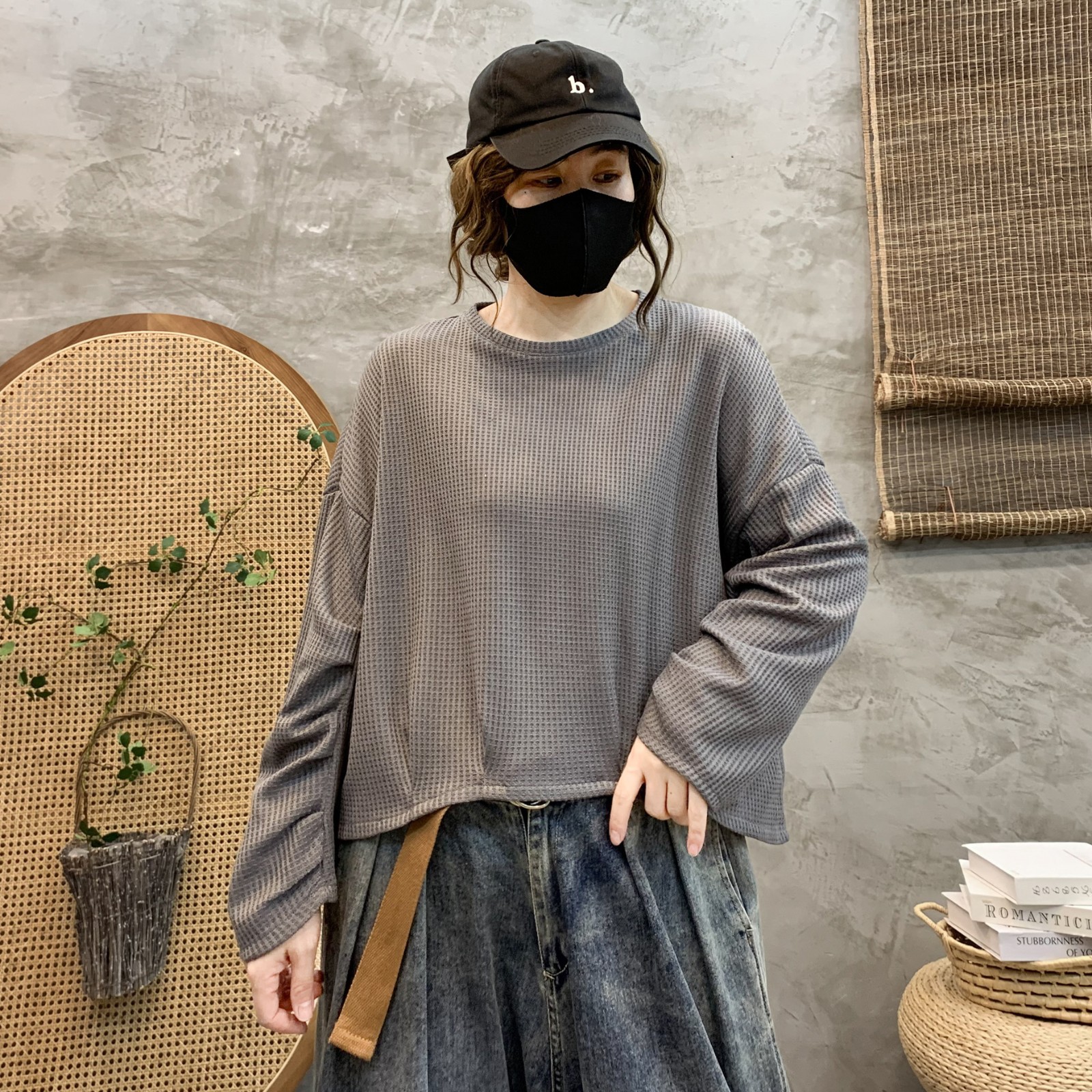 LYWD190 Fashion T-shirts for women 2024 new loose tops solid color age-reducing sweatshirts