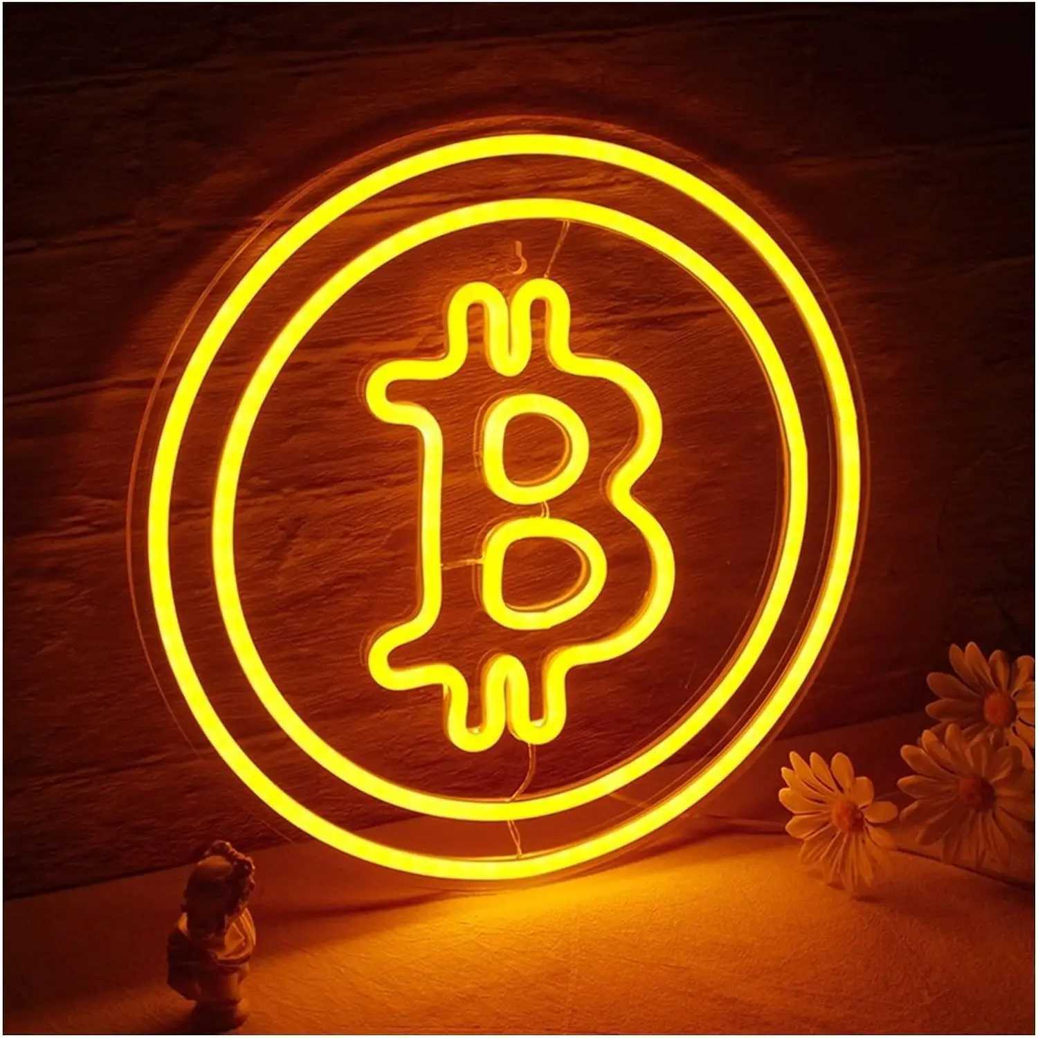 Bitcoin Neon Sign Neon Wall Decoration with Dimmer Switch USB-powered LED Neon Light Sign for Bars Parties Restaurants XJ250602