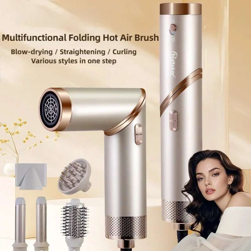 5 in 1 Multi-function portable foldable home dryer negative ion hair care curling iron hot air comb styling set