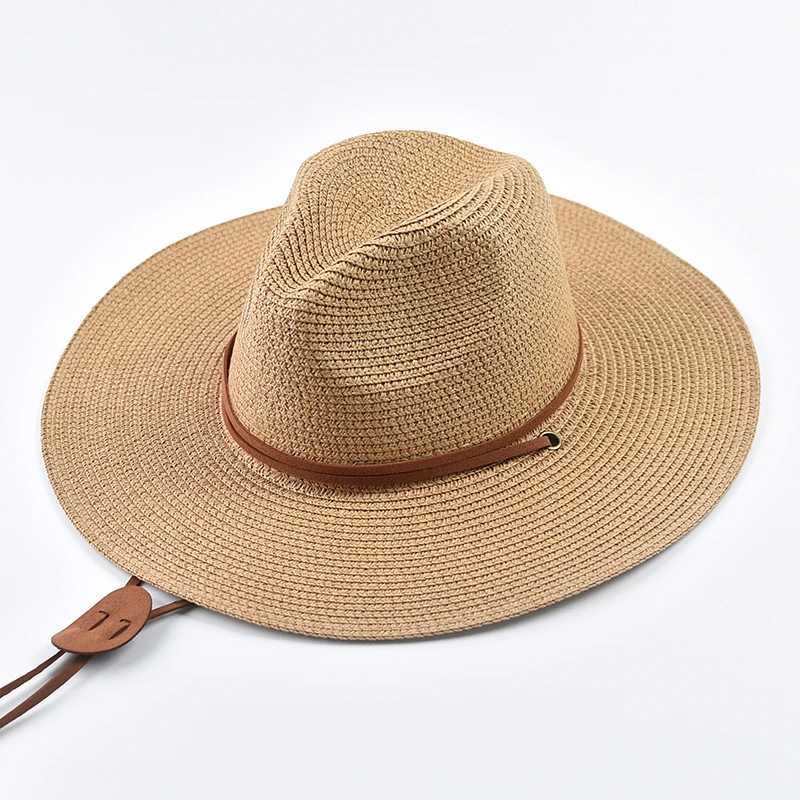 Summer Wide Brim Sun Hats for Women Men Girls Seaside Travel Foldable Straw Hat Panama Soft UV Protection Sun Shade Hat W250602