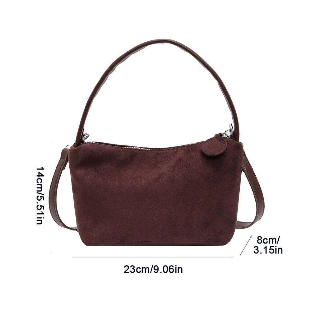 Women's Bags Designer Korean Women's High Quality Solid Small Shoulder Ladies Crossbody Vintage Suede Chic Hobo Female Sling Bag Purse